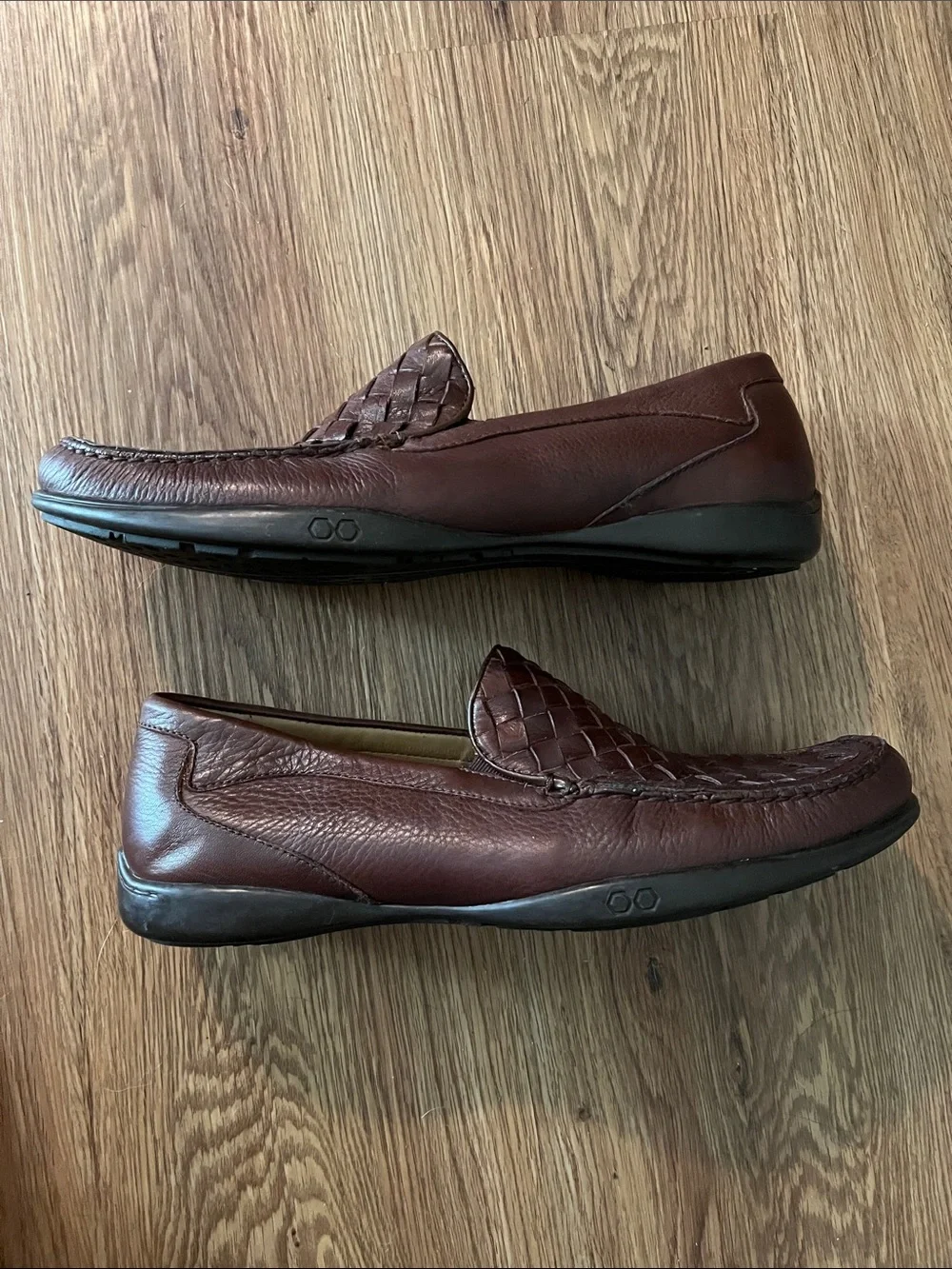 EUC Nunn Bush Brown woven leather comfort Loafers Size 10